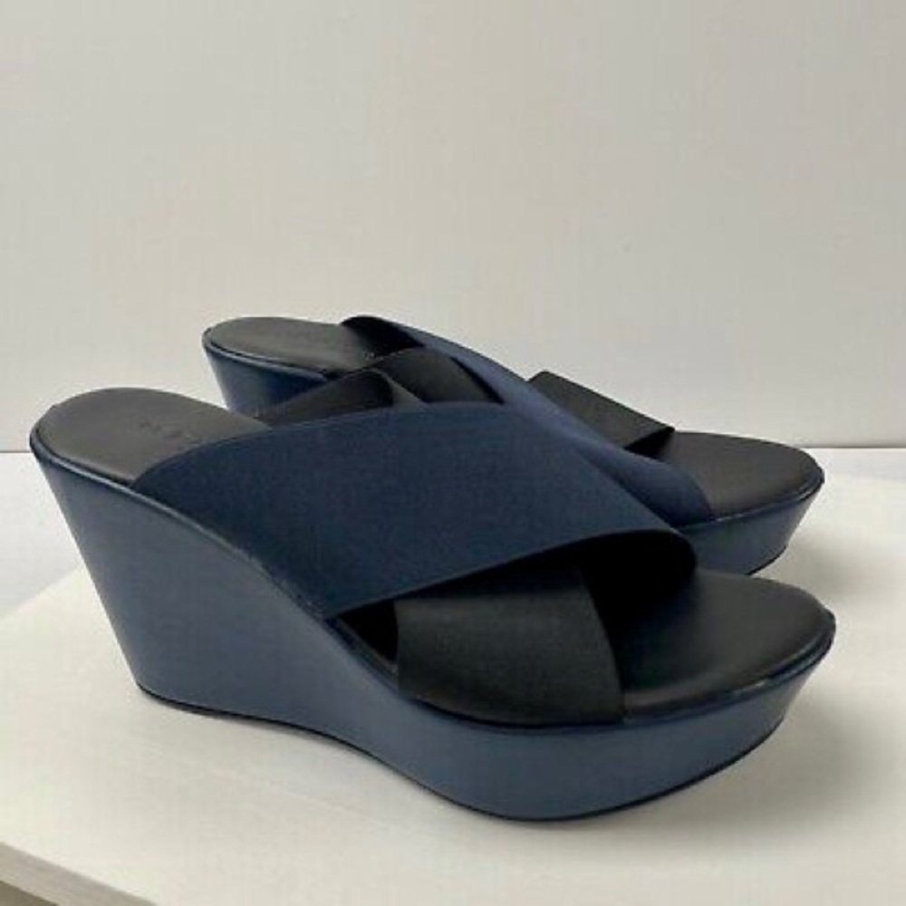 NR Rapisardi Color Block Leather Platform Sandals